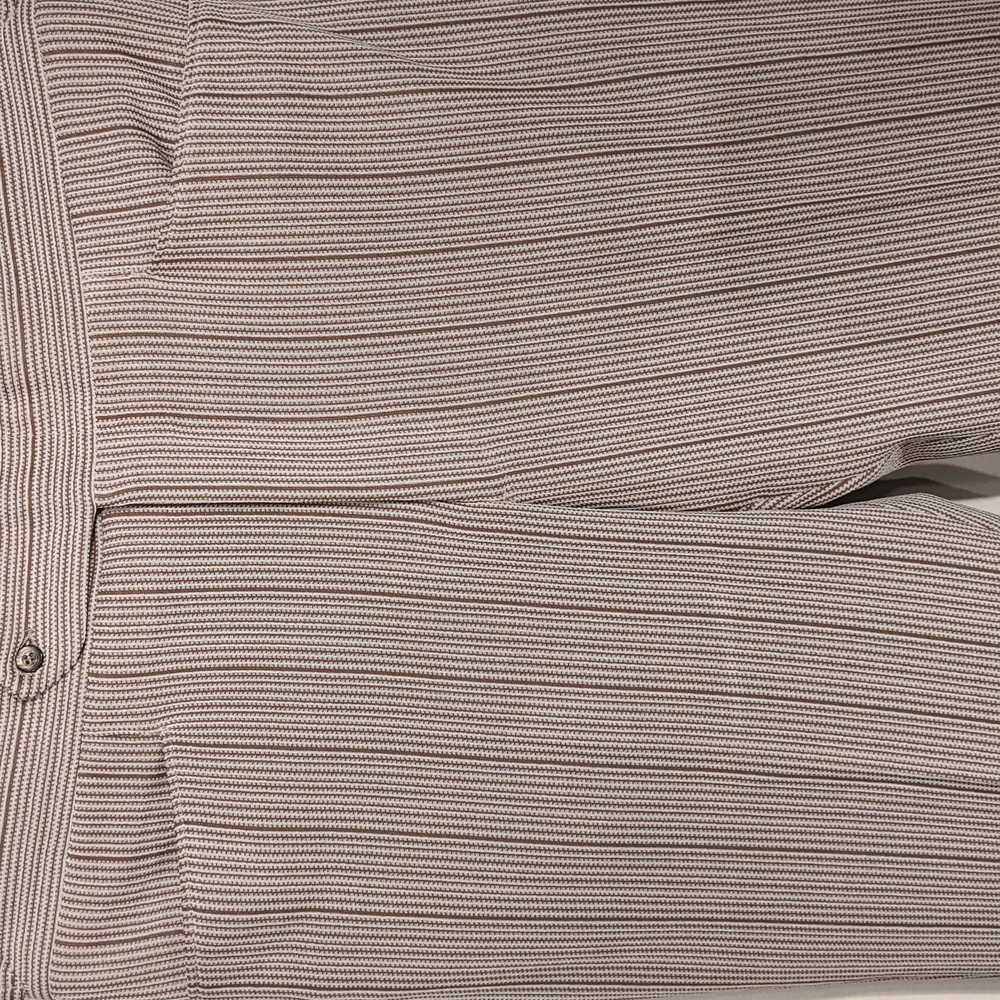 Vintage 60's brown and white pinstriped polyester pants - Picture 6 of 8